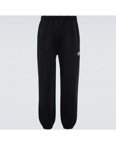 Pantalones de chándal de algodón Balenciaga negro