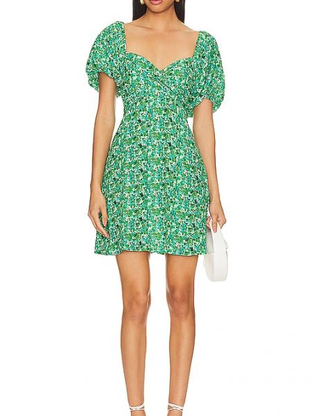 Mini vestido de flores Faithfull The Brand verde