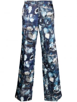 Παντελόνι με σκισίματα με σχέδιο John Richmond μπλε