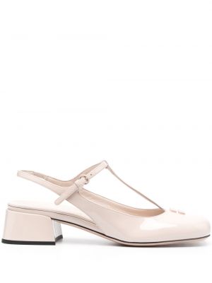 Slingback leder pumps Miu Miu beige