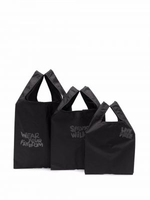 Trykt shoppingbag Black Comme Des Garçons svart