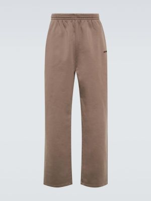 Fleecové teplákové nohavice Balenciaga hnedá