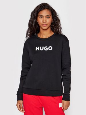 Majica dugih rukava sa dugačkim rukavima Hugo crna