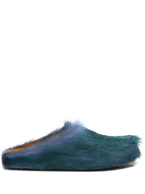 Sandały skórzane Marni niebieskie