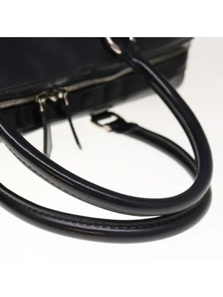 Bolsa de viaje de cuero Louis Vuitton Vintage negro