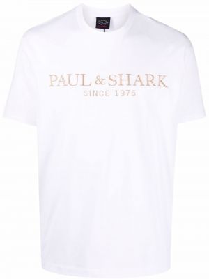 T-shirt con scollo tondo Paul & Shark bianco