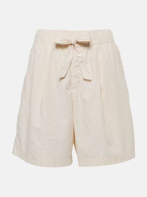 Pantalones cortos de algodón a rayas Birkenstock 1774 beige
