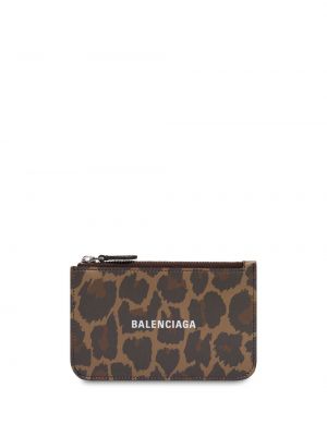 Leopardí peněženka s potiskem Balenciaga