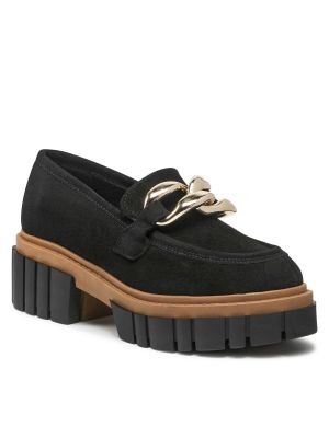 Welurowe loafers Karino czarne