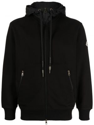 Siuvinėtas džemperis su gobtuvu Moncler juoda