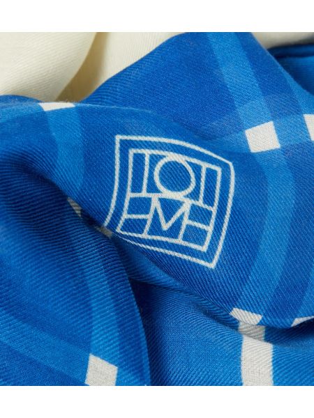 Foulard en laine en soie à imprimé Toteme bleu