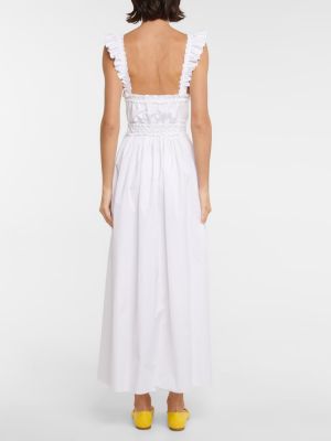Плисирана памучна миди рокля Chloã© бяло