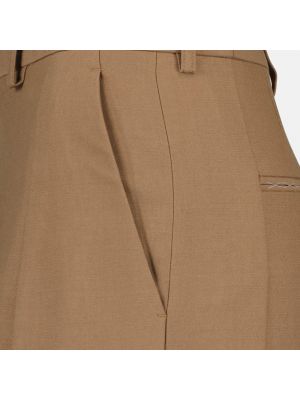 Pantalones rectos oversized plisados Victoria Beckham beige