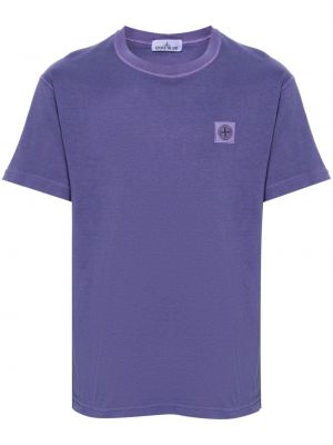 Bavlněné tričko Stone Island fialové