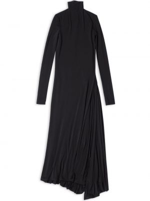 Asymetrické dlouhé šaty Balenciaga černé