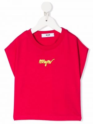 Brodert t-skjorte for jenter Msgm Kids rosa