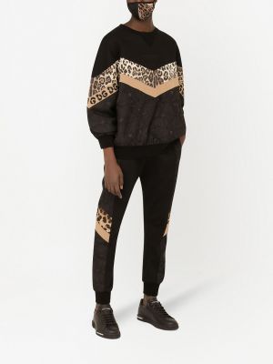 Pantalones de chándal leopardo Dolce & Gabbana negro