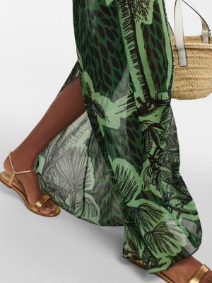 Dlouhé šaty s potiskem Johanna Ortiz zelené