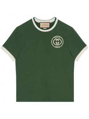 Bombažna majica Gucci zelena