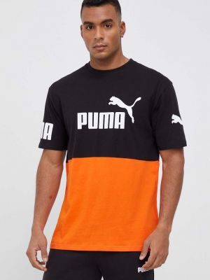 Puma pamut póló narancssárga, mintás