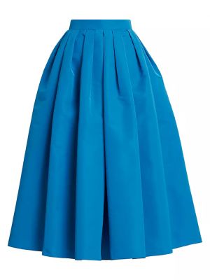 Плиссированная расклешенная юбка Alexander Mcqueen синяя