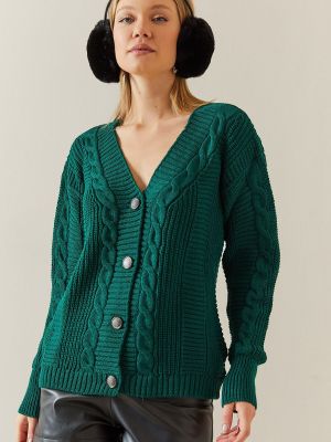 Cardigan cu nasturi tricotate Xhan verde