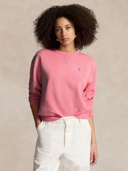 Jersey de algodón manga larga de tela jersey Polo Ralph Lauren rosa