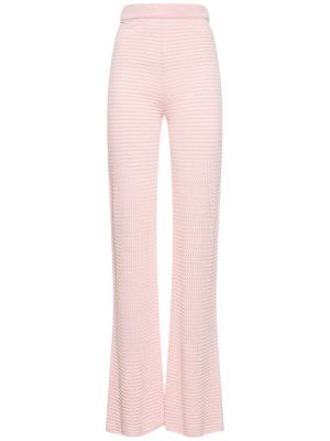 Viskózové přiléhavé kalhoty Remain růžové