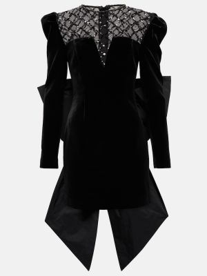 Žametna obleka iz rebrastega žameta Rebecca Vallance črna