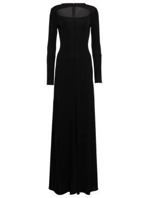 Viskózové midi šaty Victoria Beckham - černá