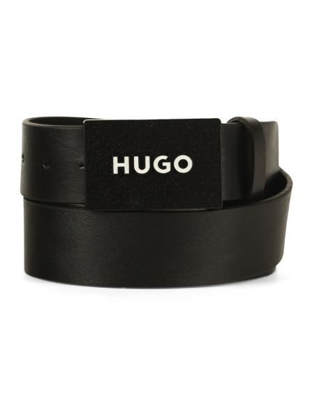 Pasek skórzany Hugo Boss czarny