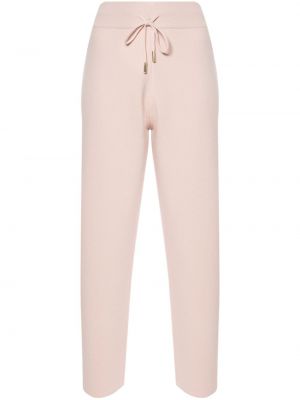 Pantaloni cu broderie din fleece Moncler roz