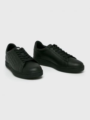 Кожаные кроссовки Ea7 Emporio Armani черные