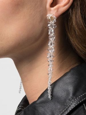 Kristallidega drapeeritud kõrvarõngad Simone Rocha valge