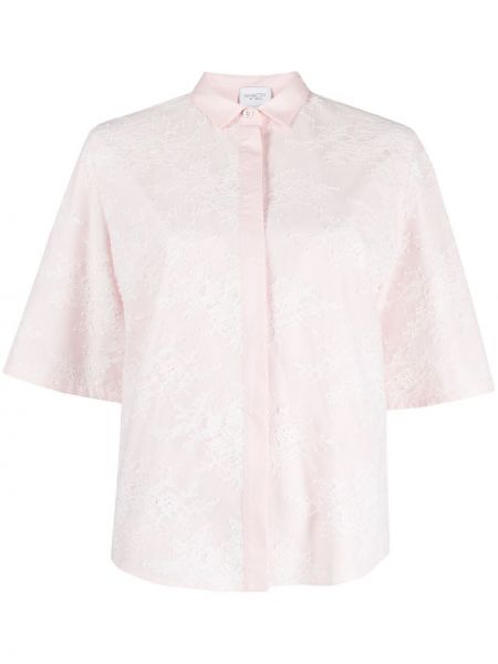 Camisa con bordado de flores Giambattista Valli rosa