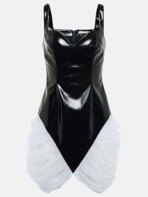 Mini šaty z polyesteru Christopher Kane - černá