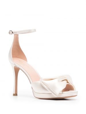 Saténové sandály s mašlí Kate Spade bílé