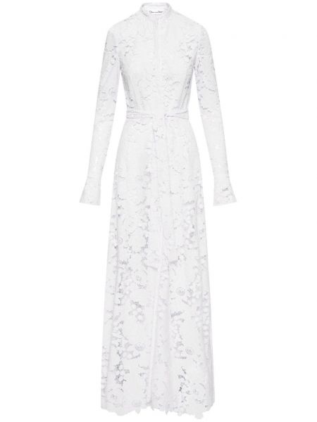 Sukienka długa koronkowa Oscar De La Renta biała