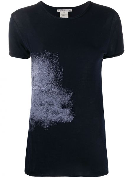 Camisa ajustada con estampado abstracto Stefano Mortari azul