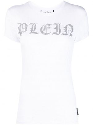 Gyvatės rašto raštuotas marškinėliai Philipp Plein balta