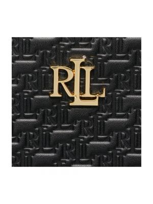 Bolso shopper de cuero Ralph Lauren negro