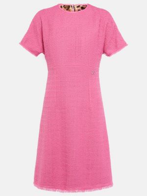 Шерстяное платье мини Dolce&gabbana розовое