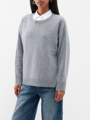 Кашемировый свитер с длинным рукавом Nili Lotan серый