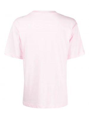 Koszulka bawełniana z nadrukiem Trussardi różowa