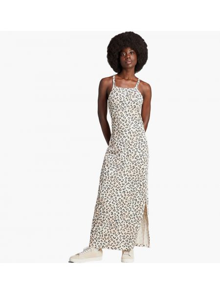 Леопардова смугаста довга сукня Adidas біла