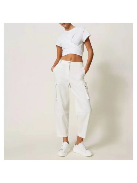 Pantalones cargo Twinset blanco