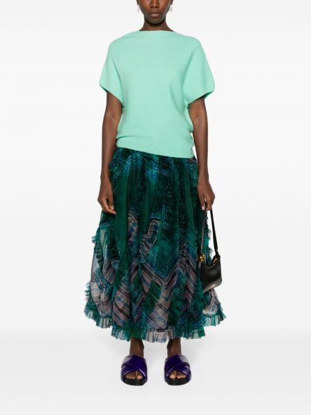 Šilkinis sijonas su raukiniais Ulla Johnson žalia