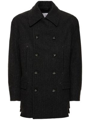 Kašmírový vlnený kabát Vivienne Westwood čierna