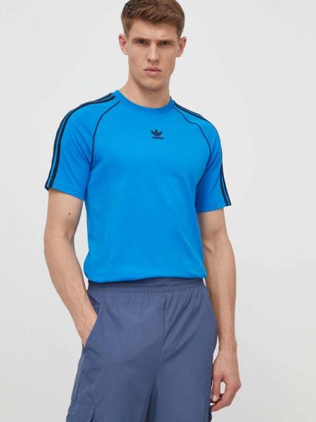 Pamučna majica s printom Adidas Originals plava