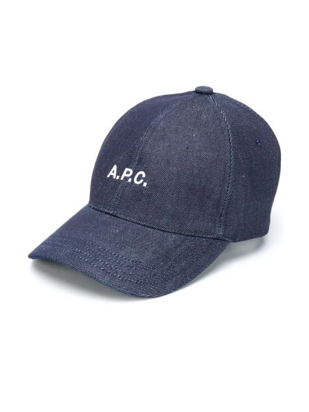 Haftowana czapka z daszkiem A.p.c. niebieska